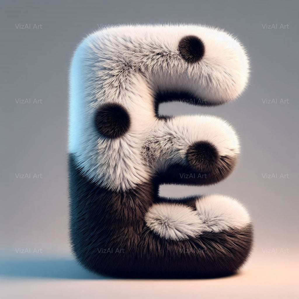 Panda alphabet letter E