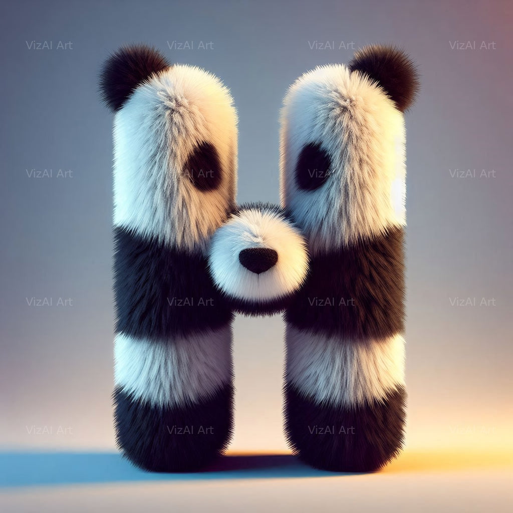 Panda alphabet letter H