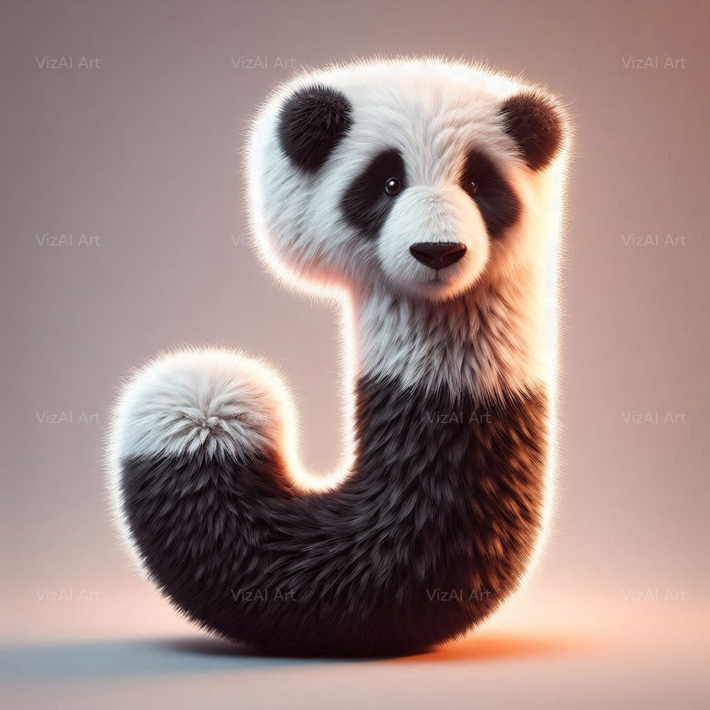 Panda alphabet letter J