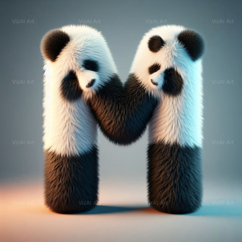Panda alphabet letter M