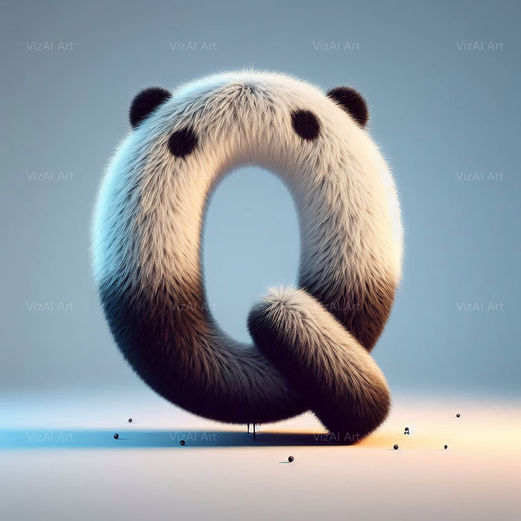 Panda alphabet letter Q