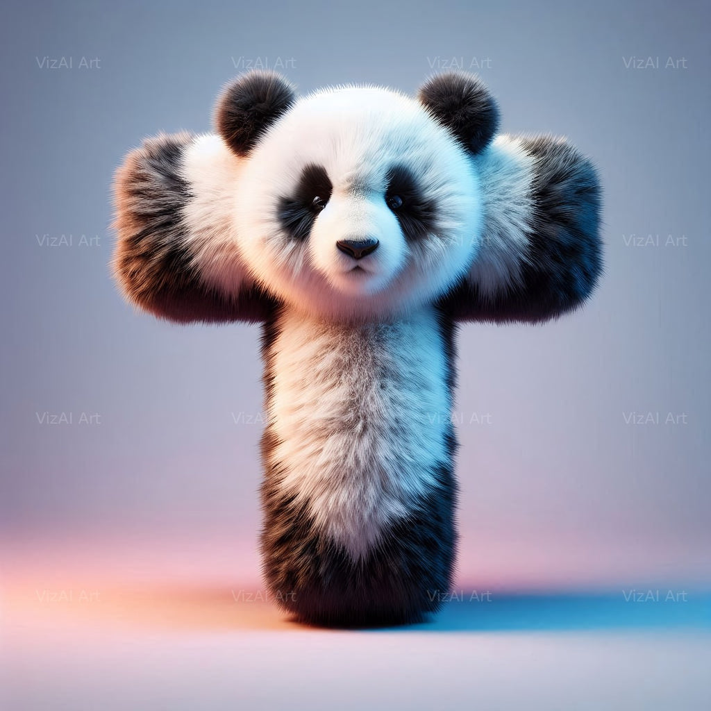 Panda alphabet letter T
