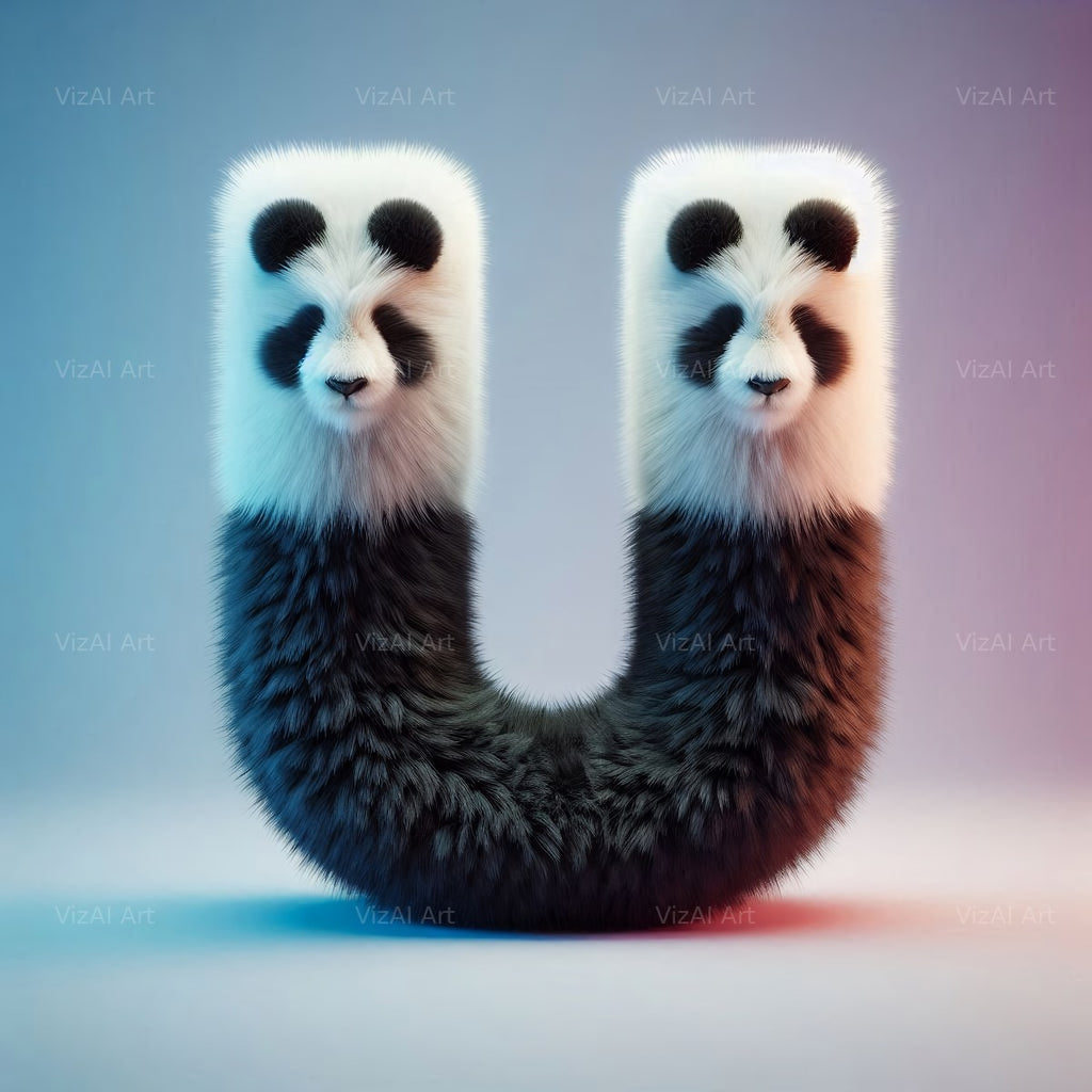 Panda alphabet letter U