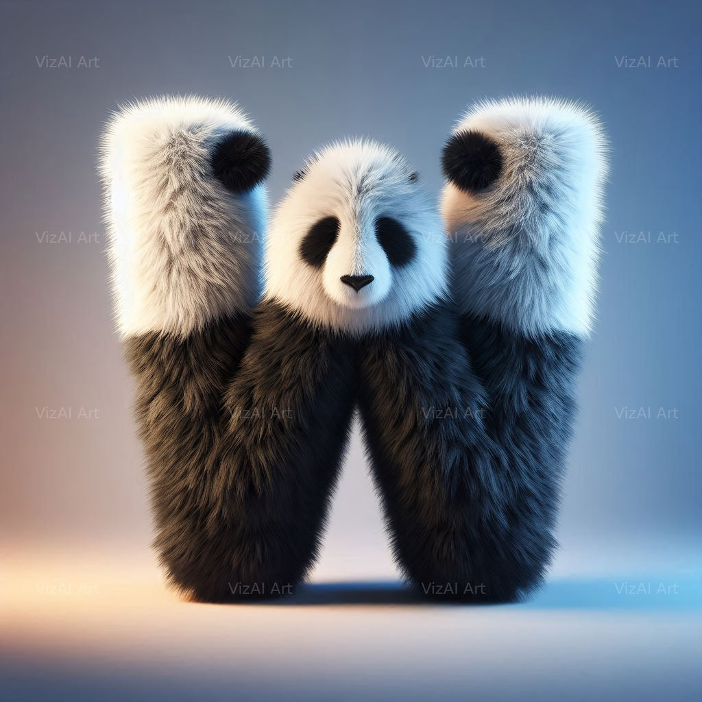 Panda alphabet letter W