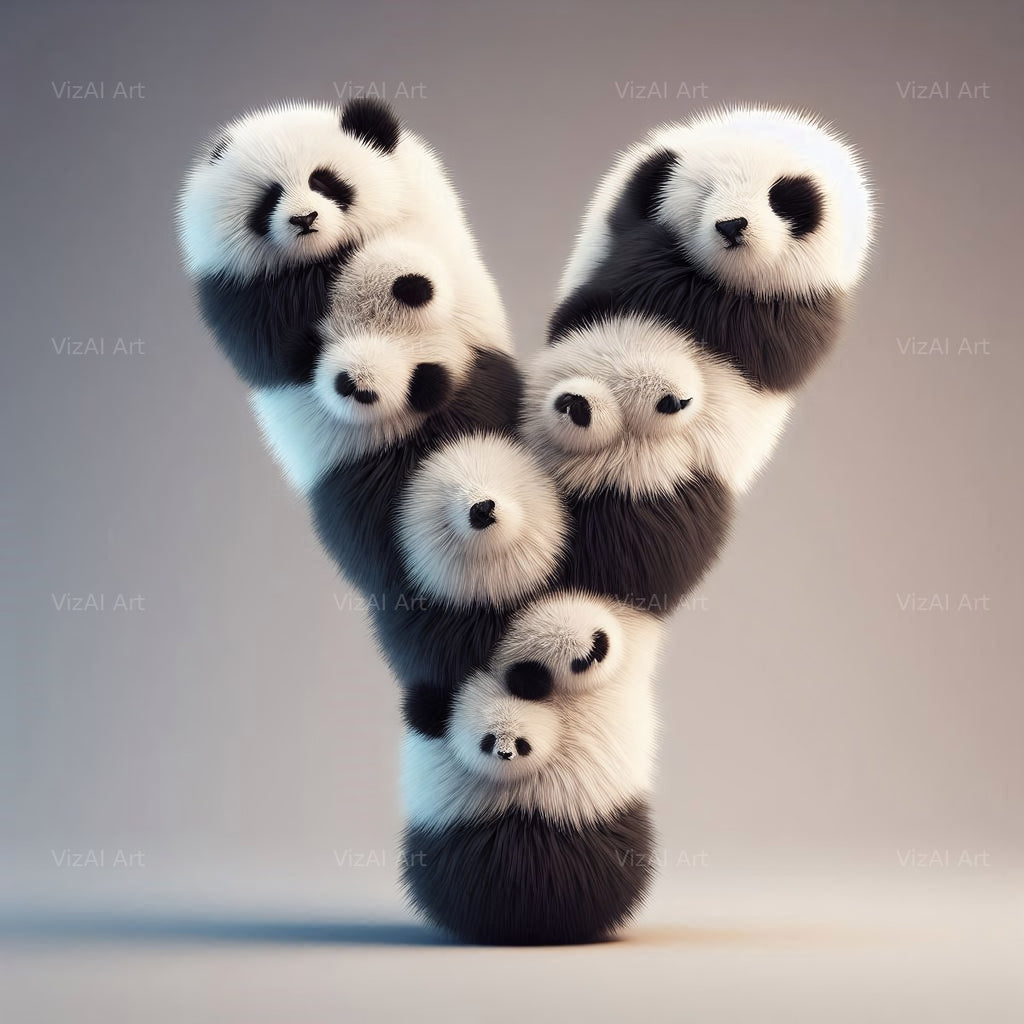 Panda alphabet letter Y