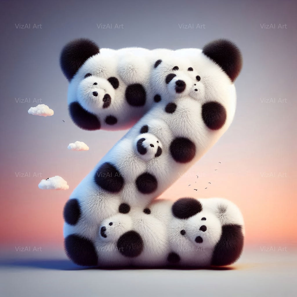 Panda alphabet letter Z