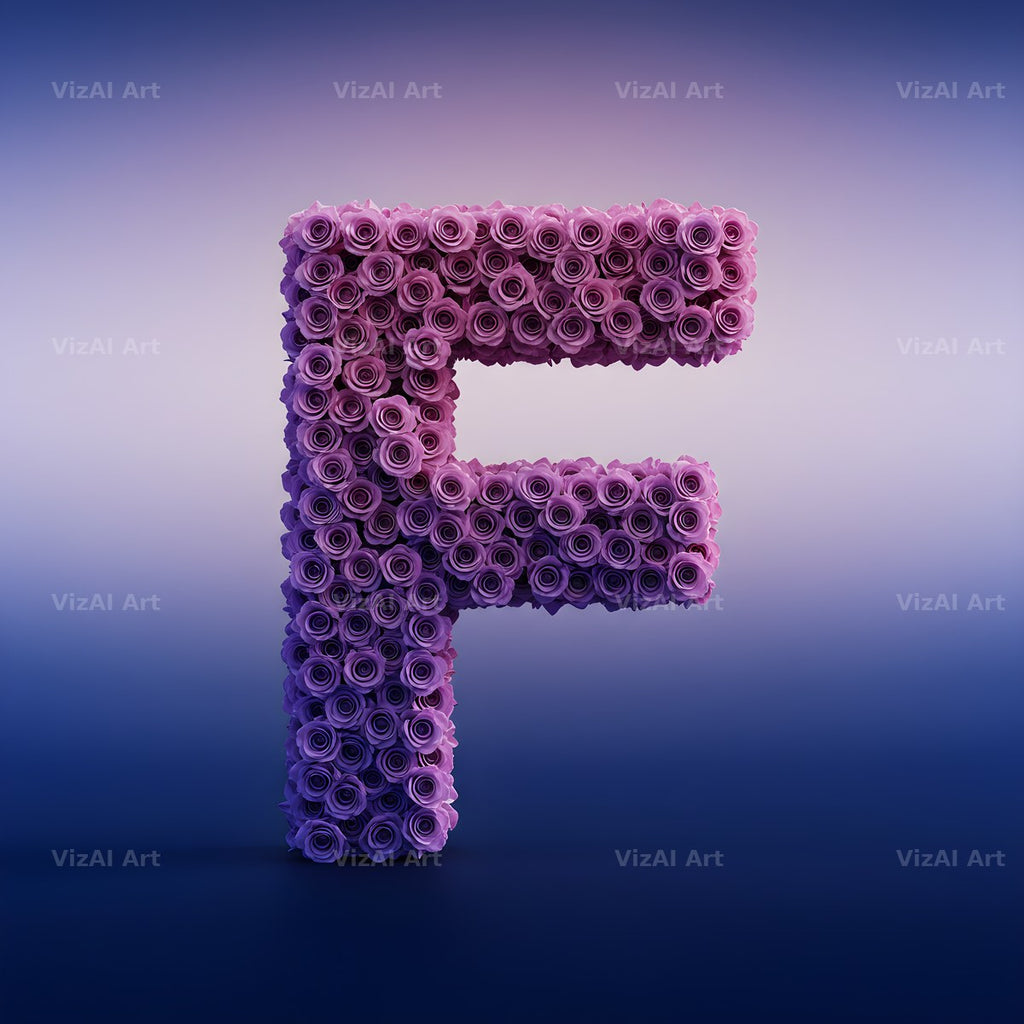 Purple Rose alphabet letter F