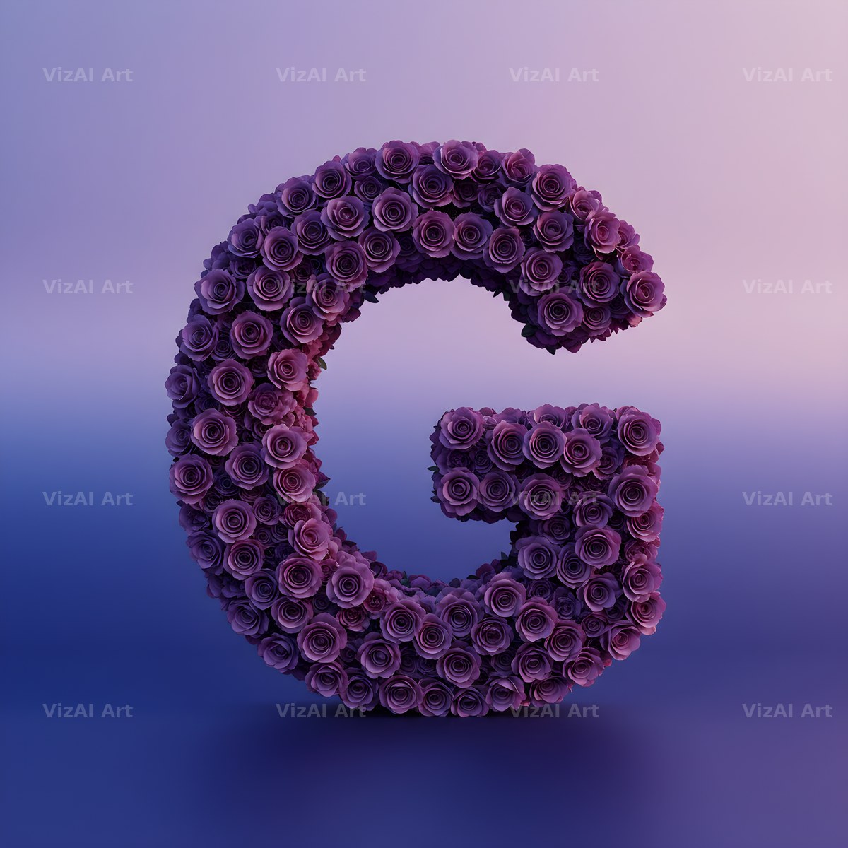Purple Rose alphabet letter G