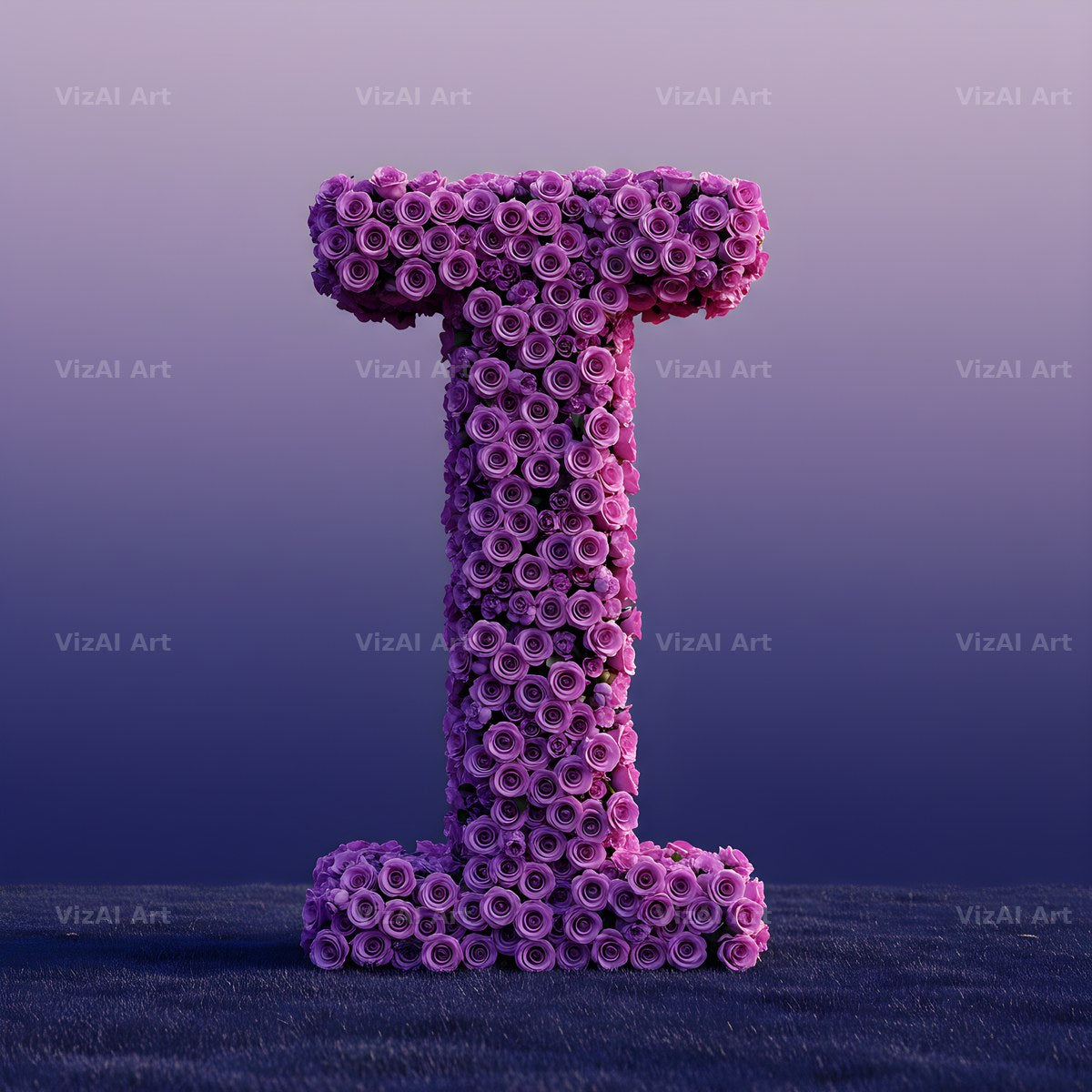 Purple Rose alphabet letter I