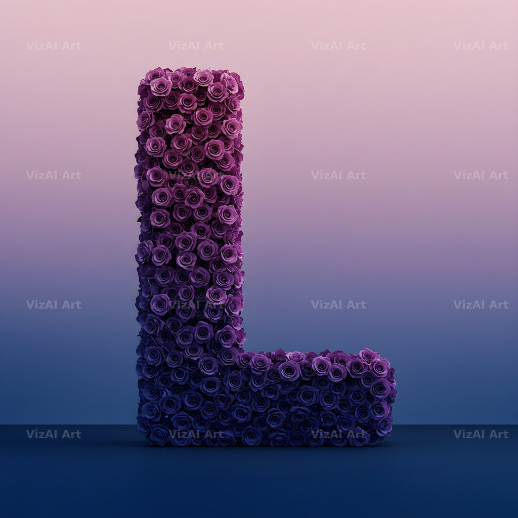 Purple Rose alphabet letter L