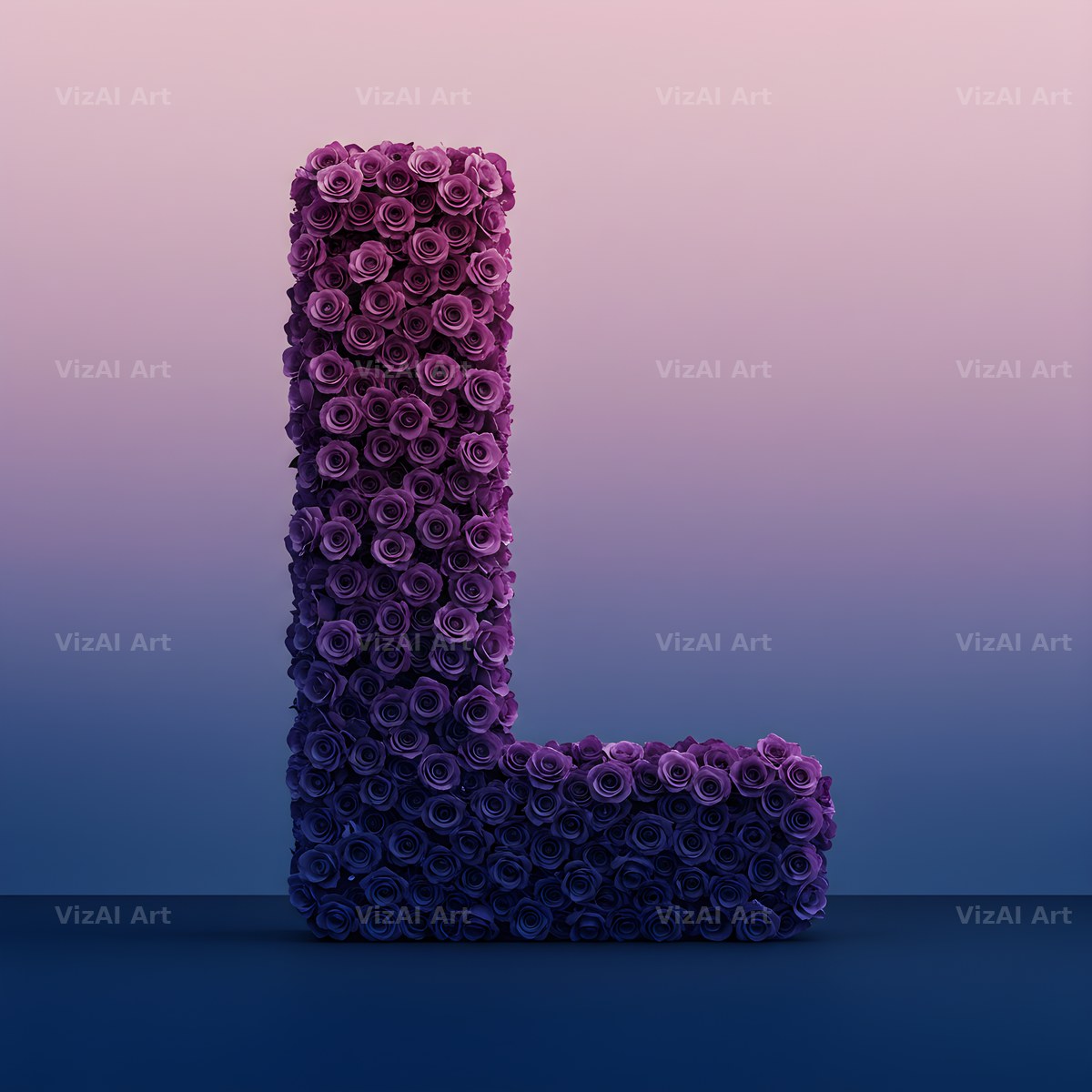 Purple Rose alphabet letter L