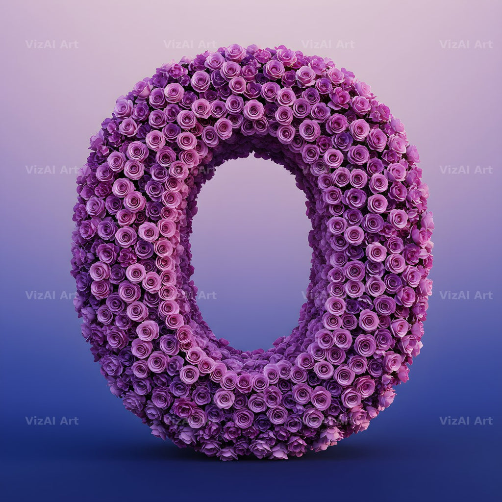 Purple Rose alphabet letter O