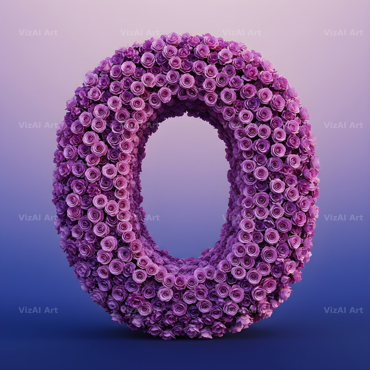 Purple Rose alphabet letter O