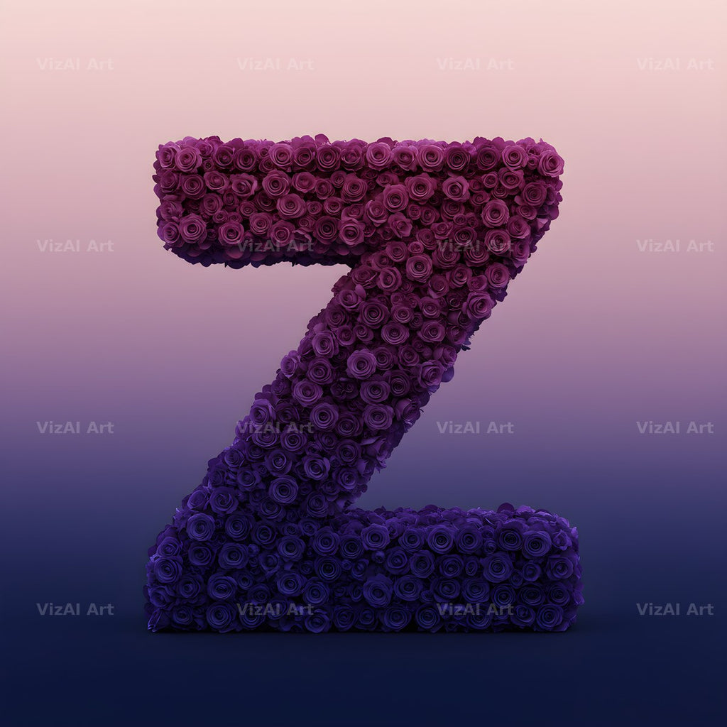 Purple Rose alphabet letter Z