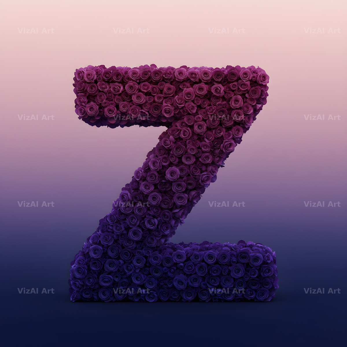 Purple Rose alphabet letter Z