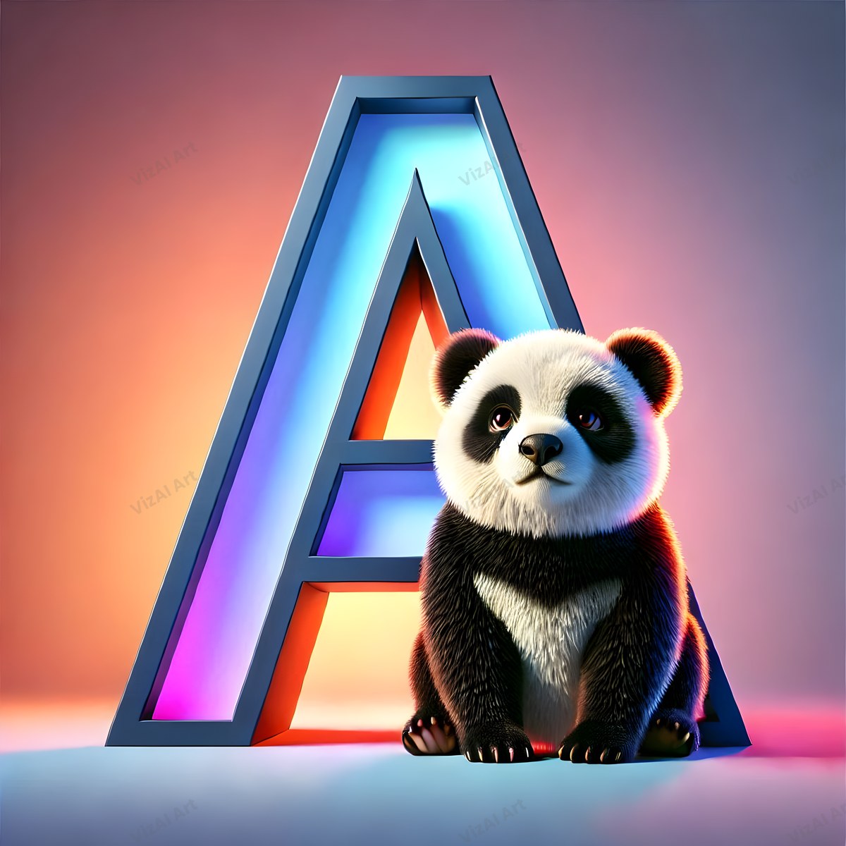 Panda alphabet letter A