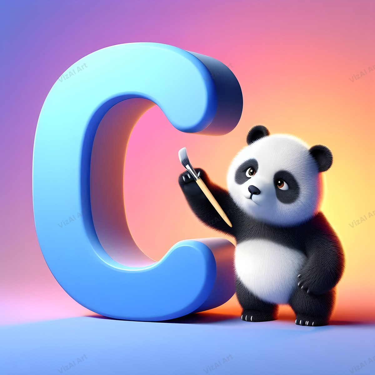 Panda alphabet letter C