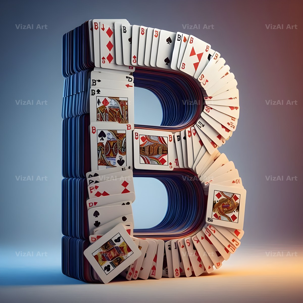 Playing Card alphabet letter B