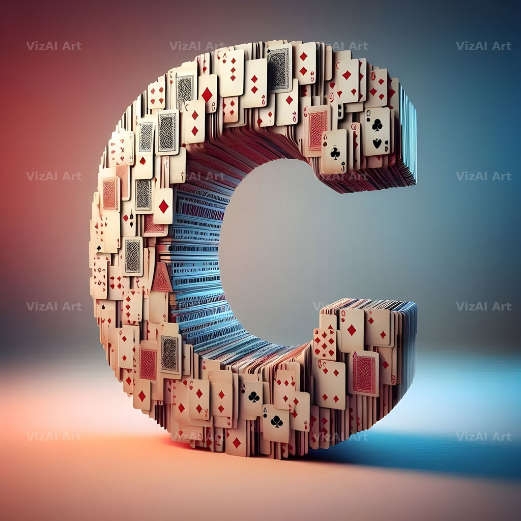 Playing Card alphabet letter C