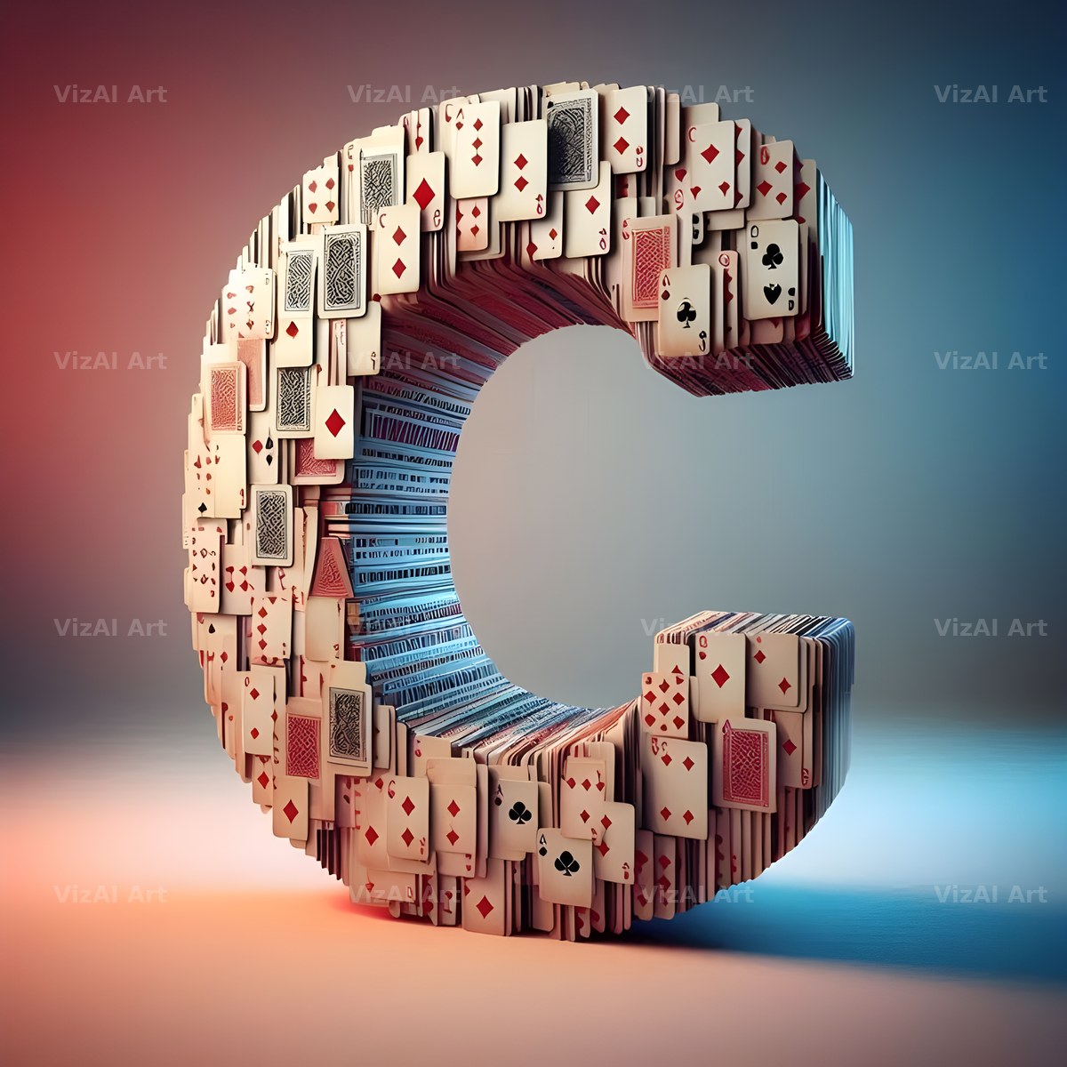 Playing Card alphabet letter C