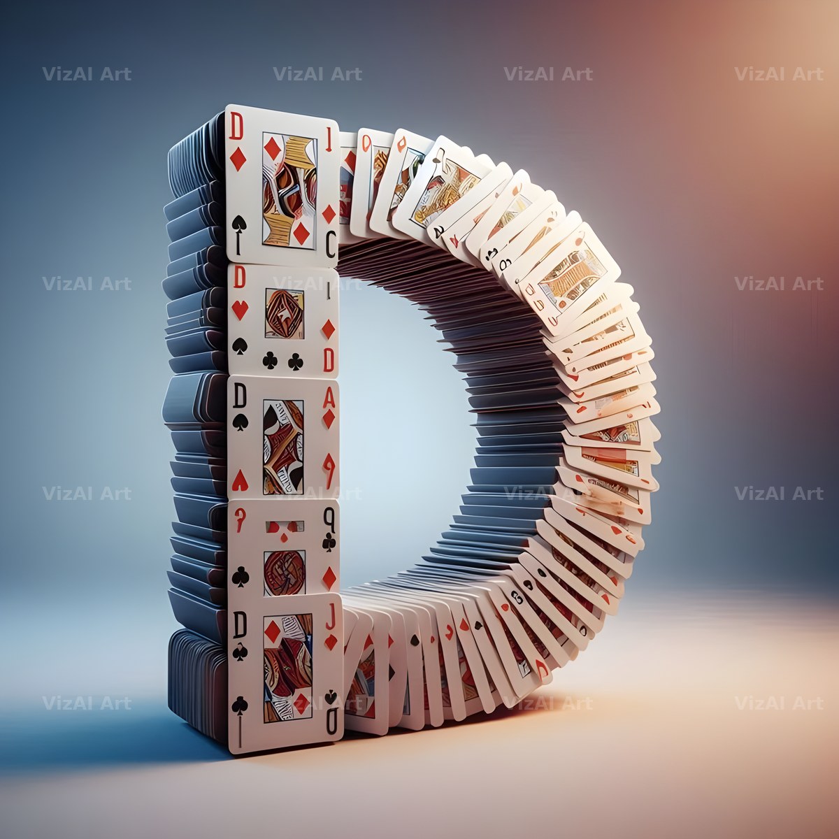 Playing Card alphabet letter D
