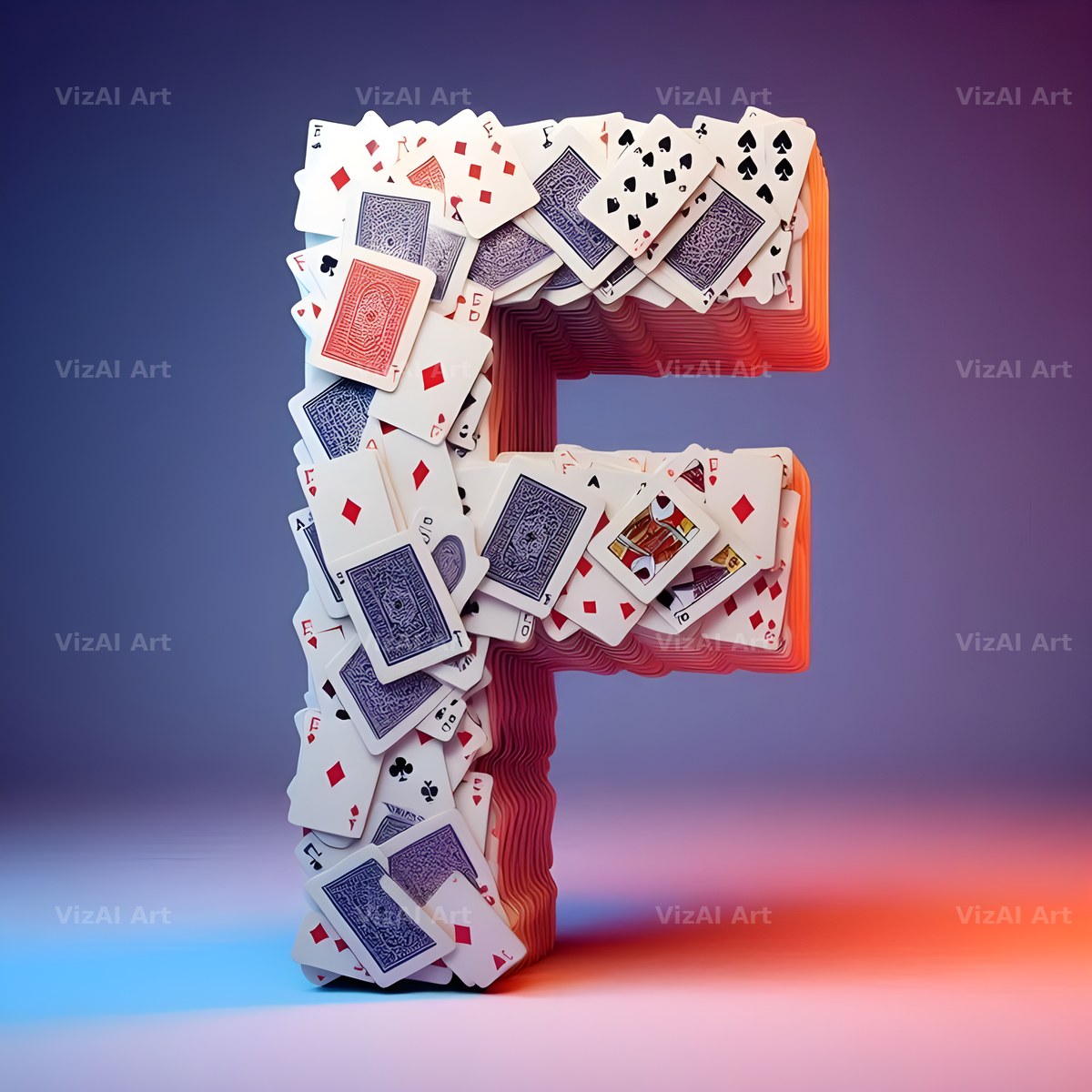 Playing Card alphabet letter F
