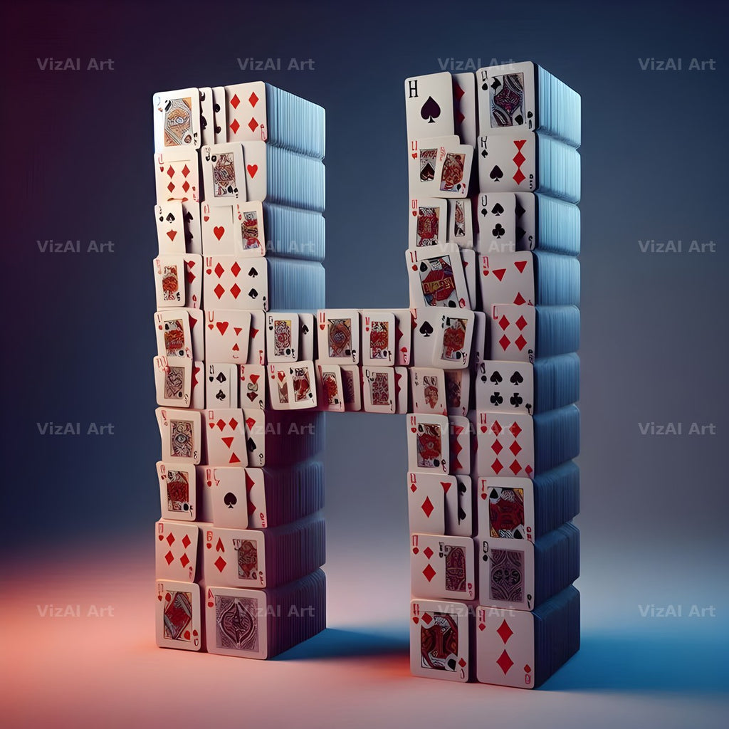 Playing Card alphabet letter H