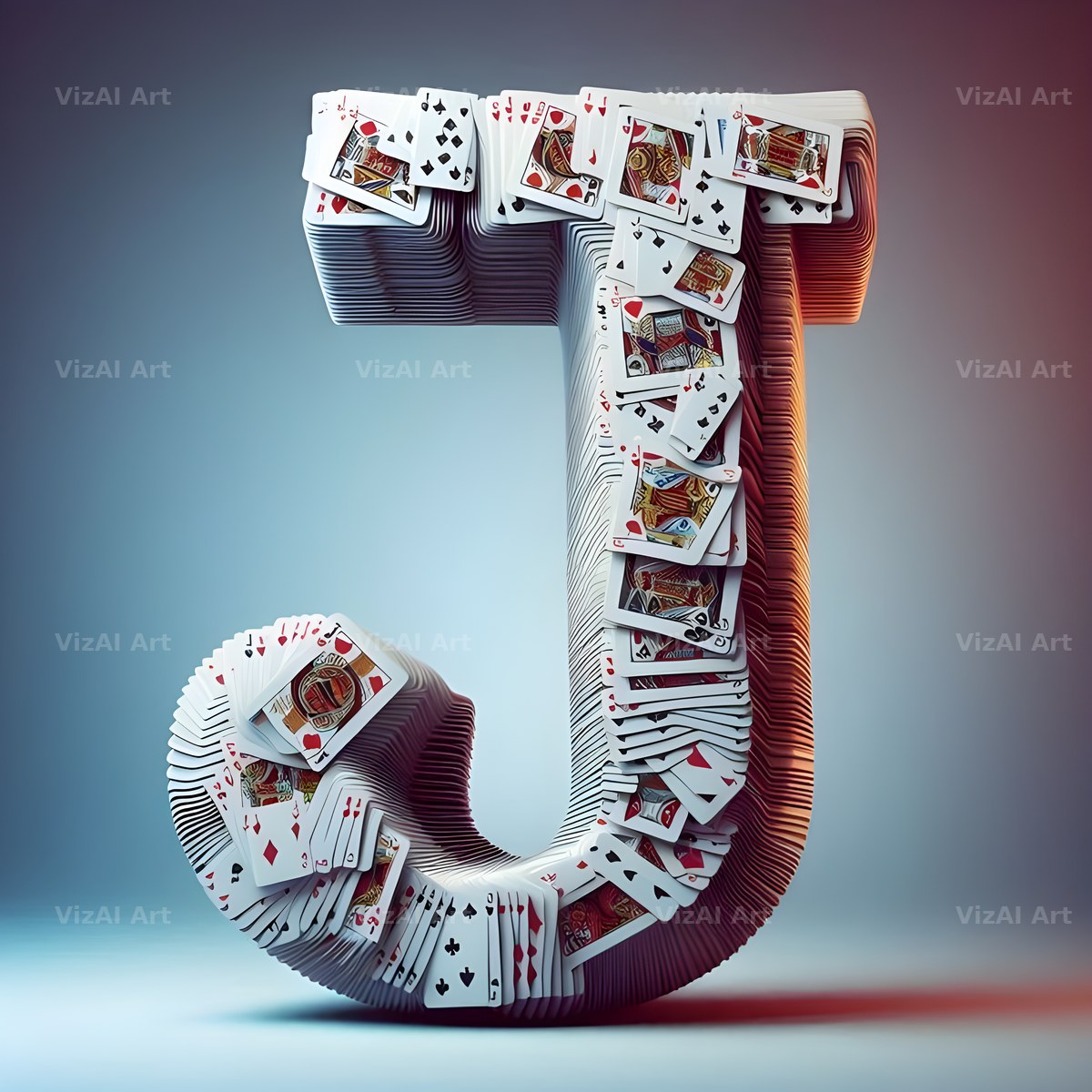 Playing Card alphabet letter J