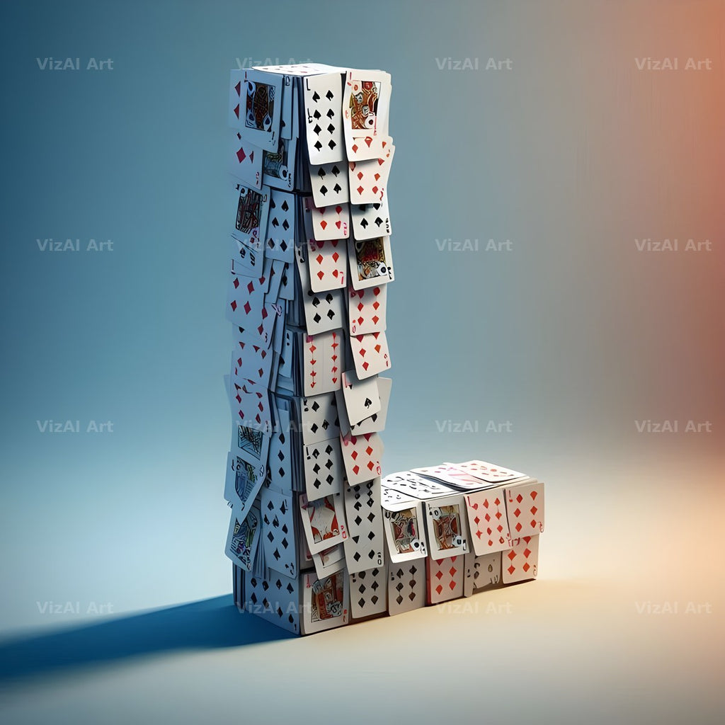 Playing Card alphabet letter L