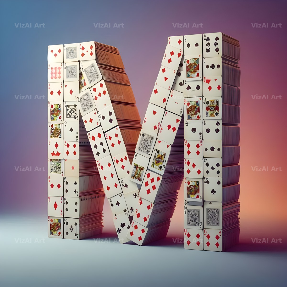 Playing Card alphabet letter M