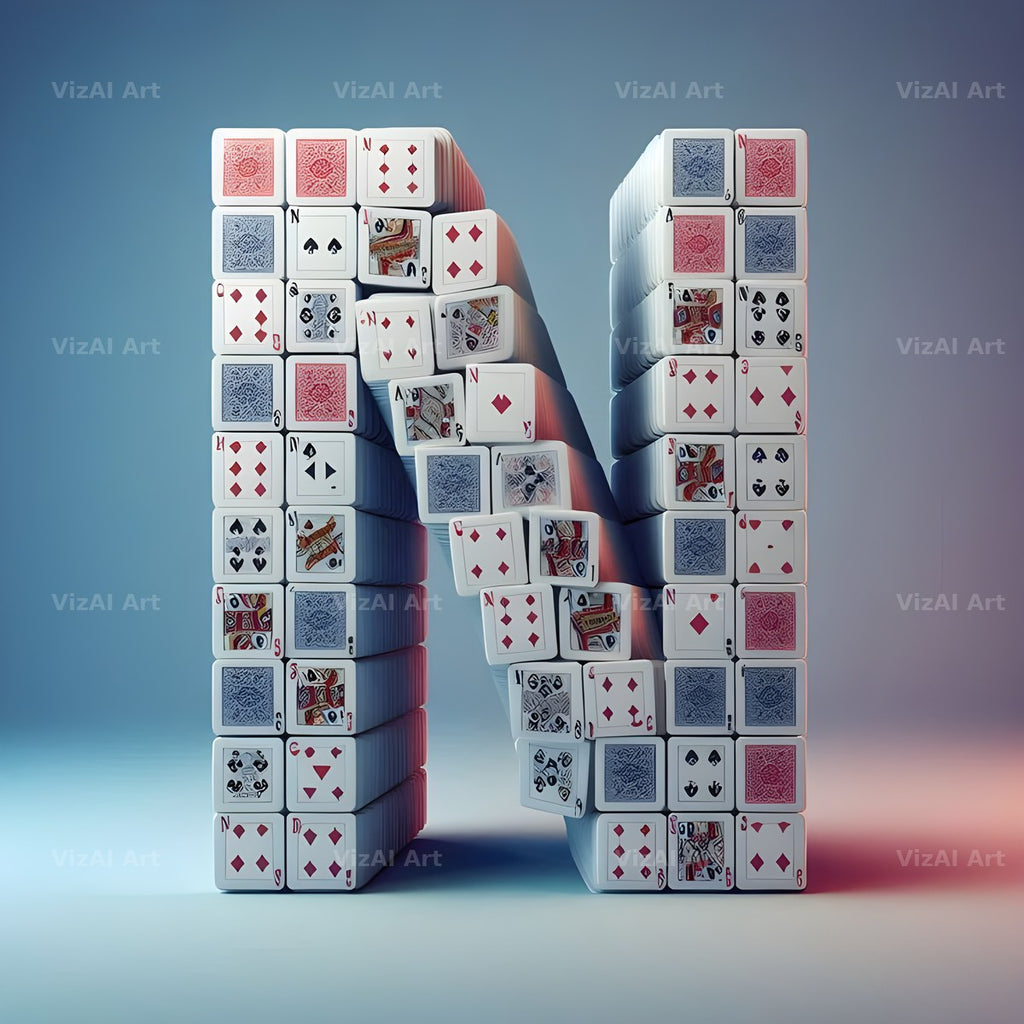 Playing Card alphabet letter N