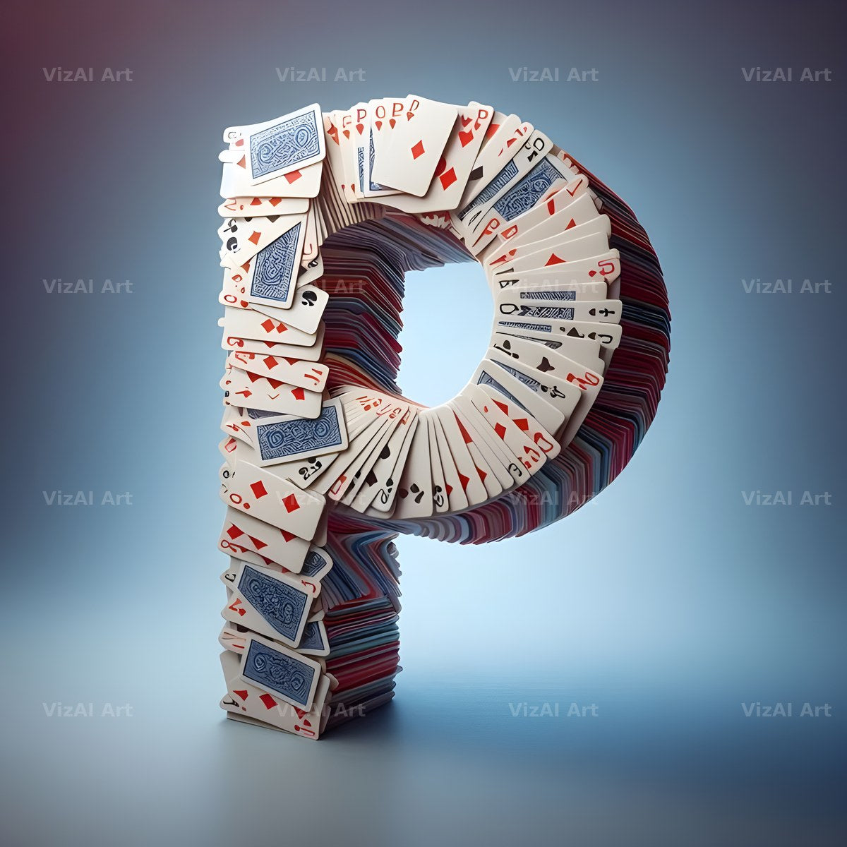 Playing Card alphabet letter P