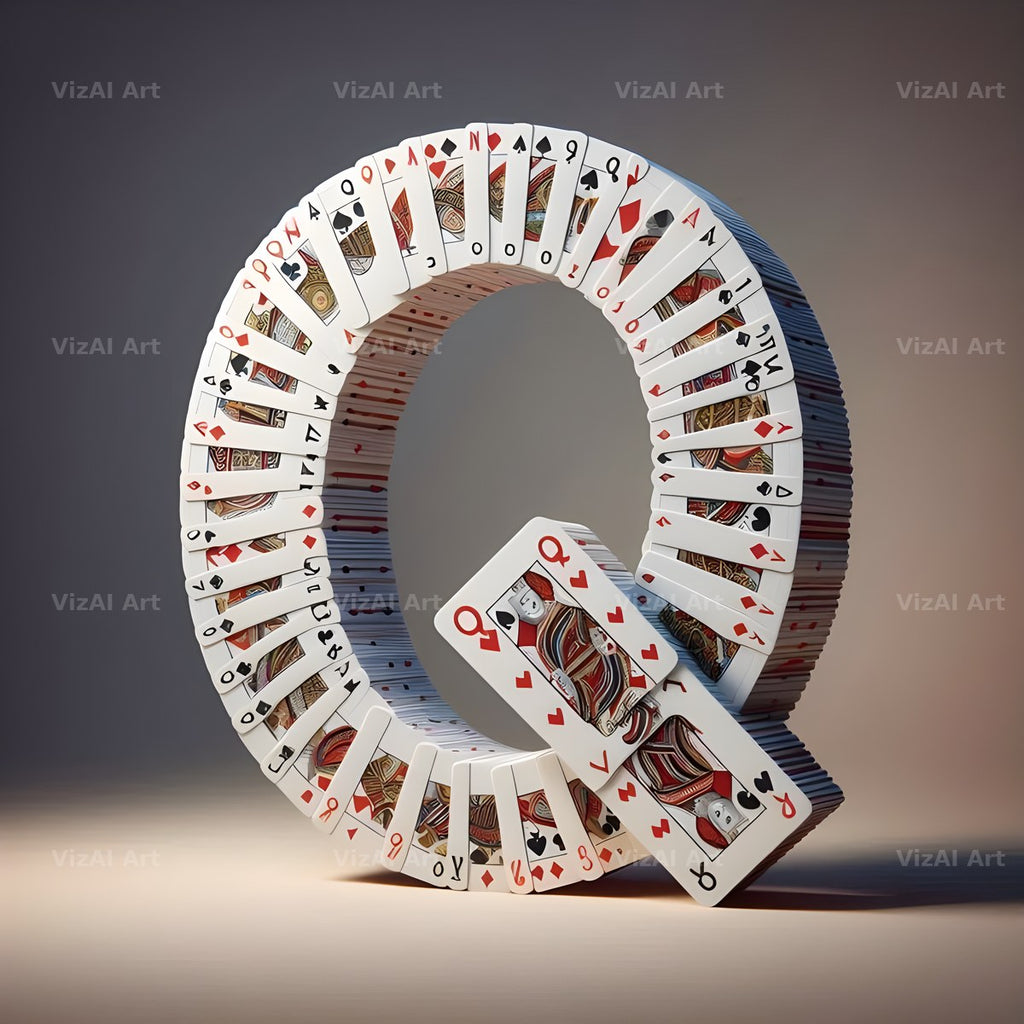 Playing Card alphabet letter Q