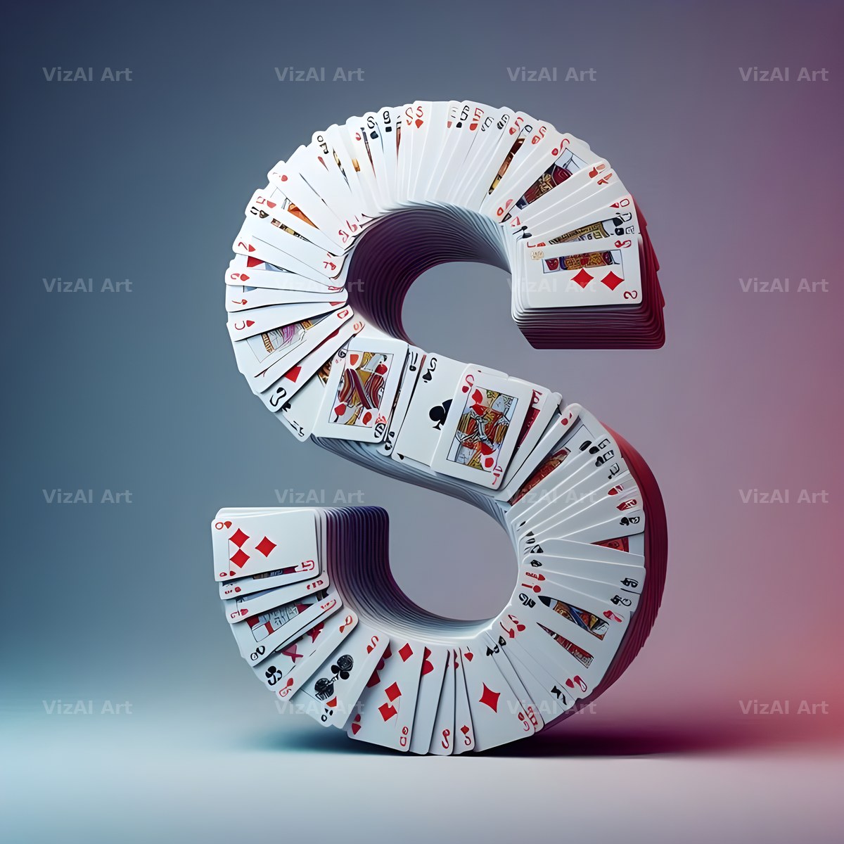 Playing Card alphabet letter S