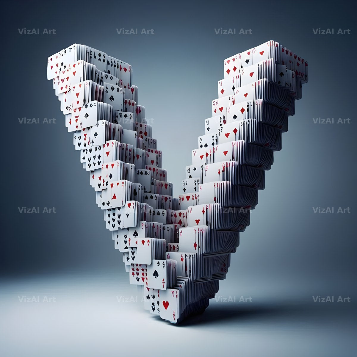 Playing Card alphabet letter V
