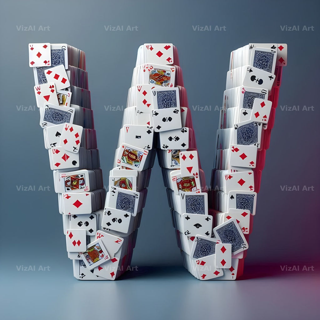 Playing Card alphabet letter W