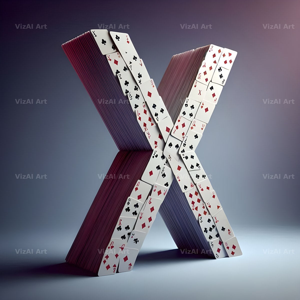 Playing Card alphabet letter X
