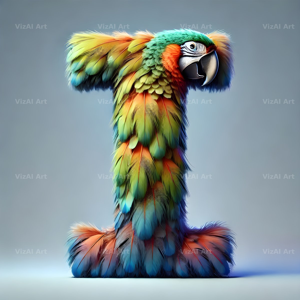 Feather alphabet letter I