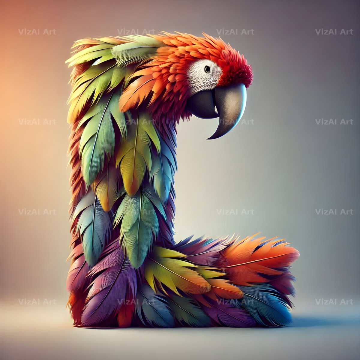 Feather alphabet letter L