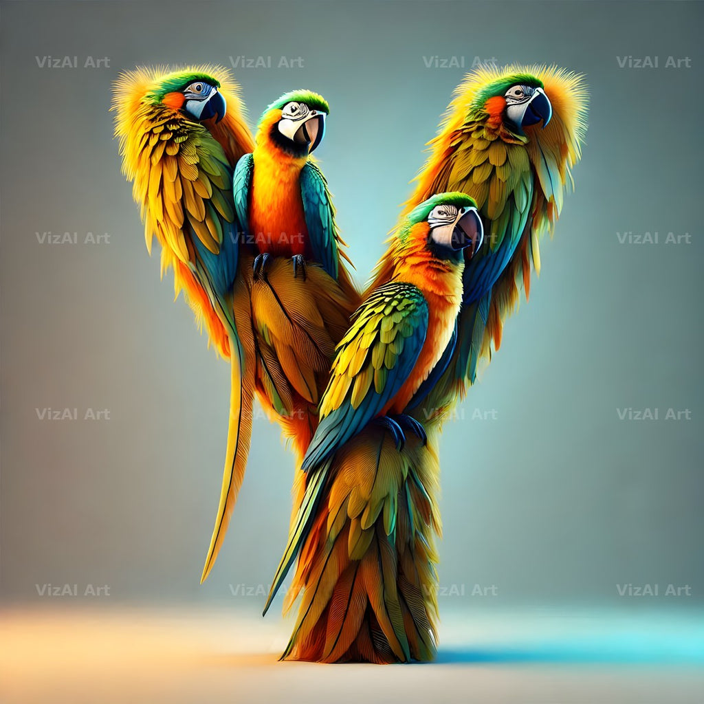 Feather alphabet letter Y