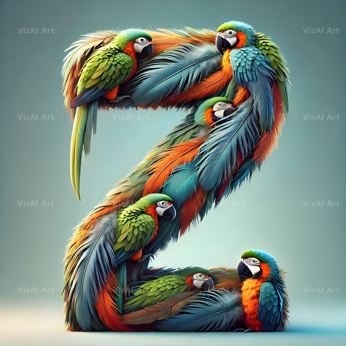 Feather alphabet letter Z