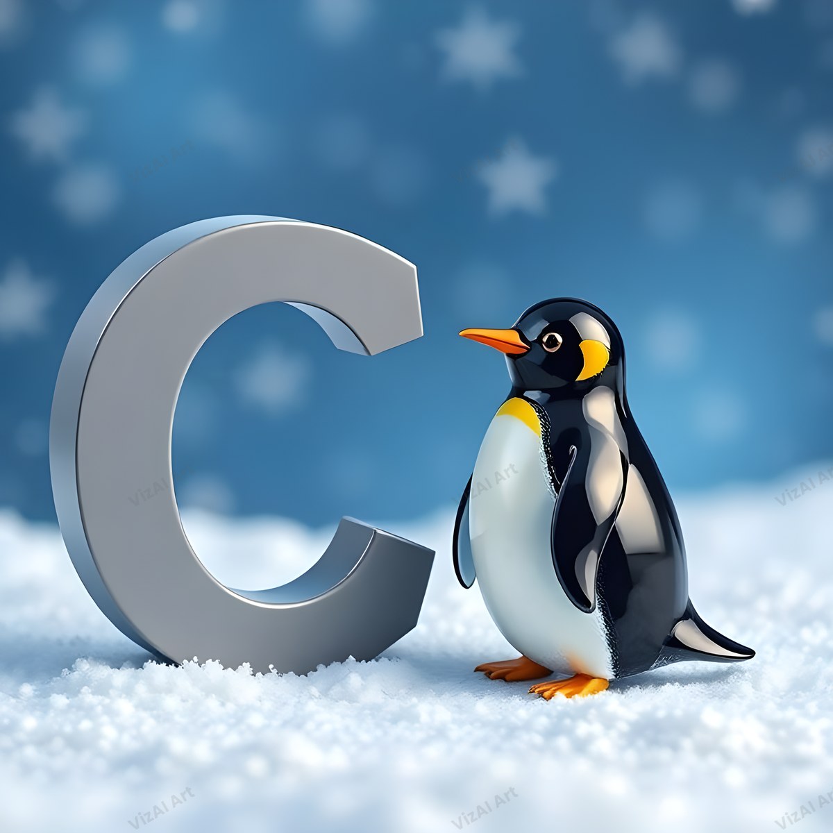 Penguin alphabet letter C