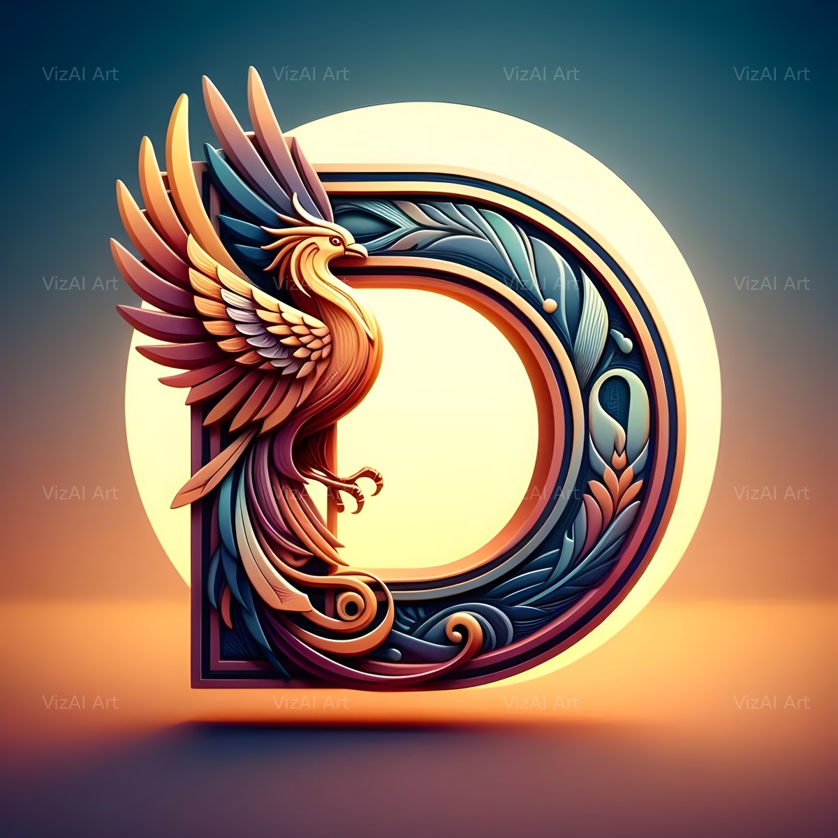 Phoenix alphabet letter D
