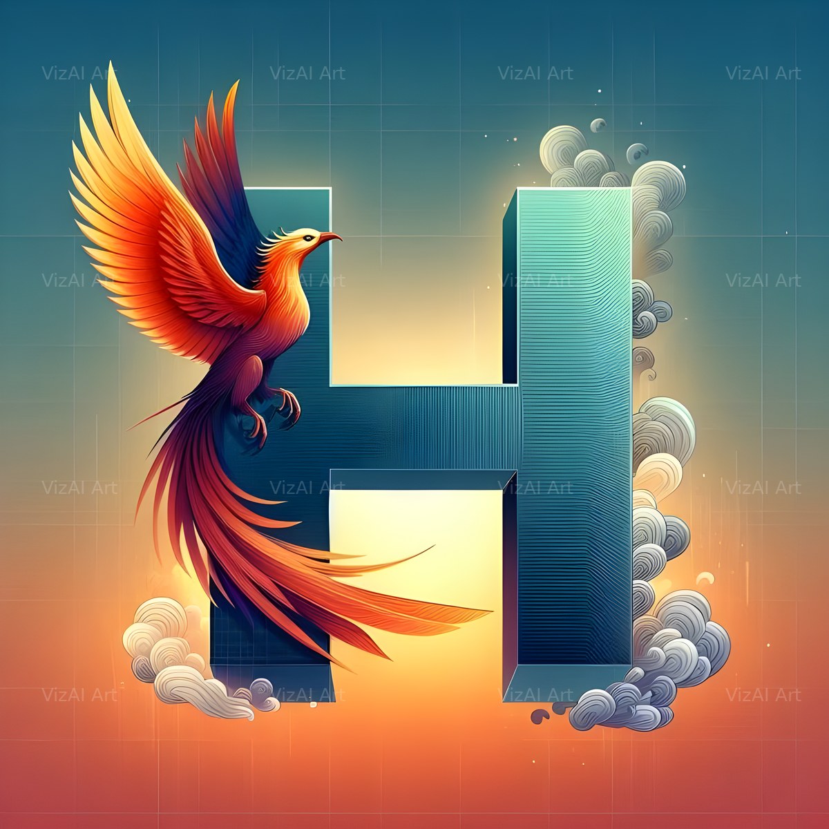 Phoenix alphabet letter H