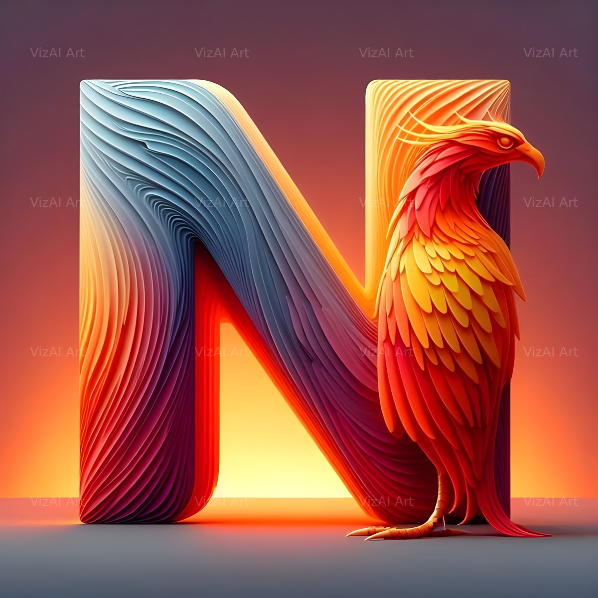 Phoenix alphabet letter N