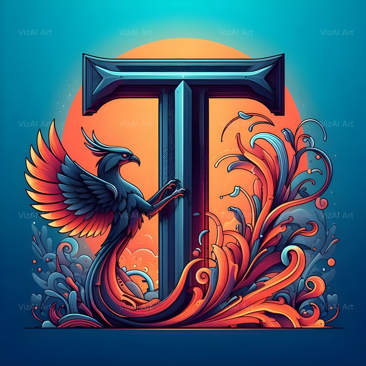 Phoenix alphabet letter T