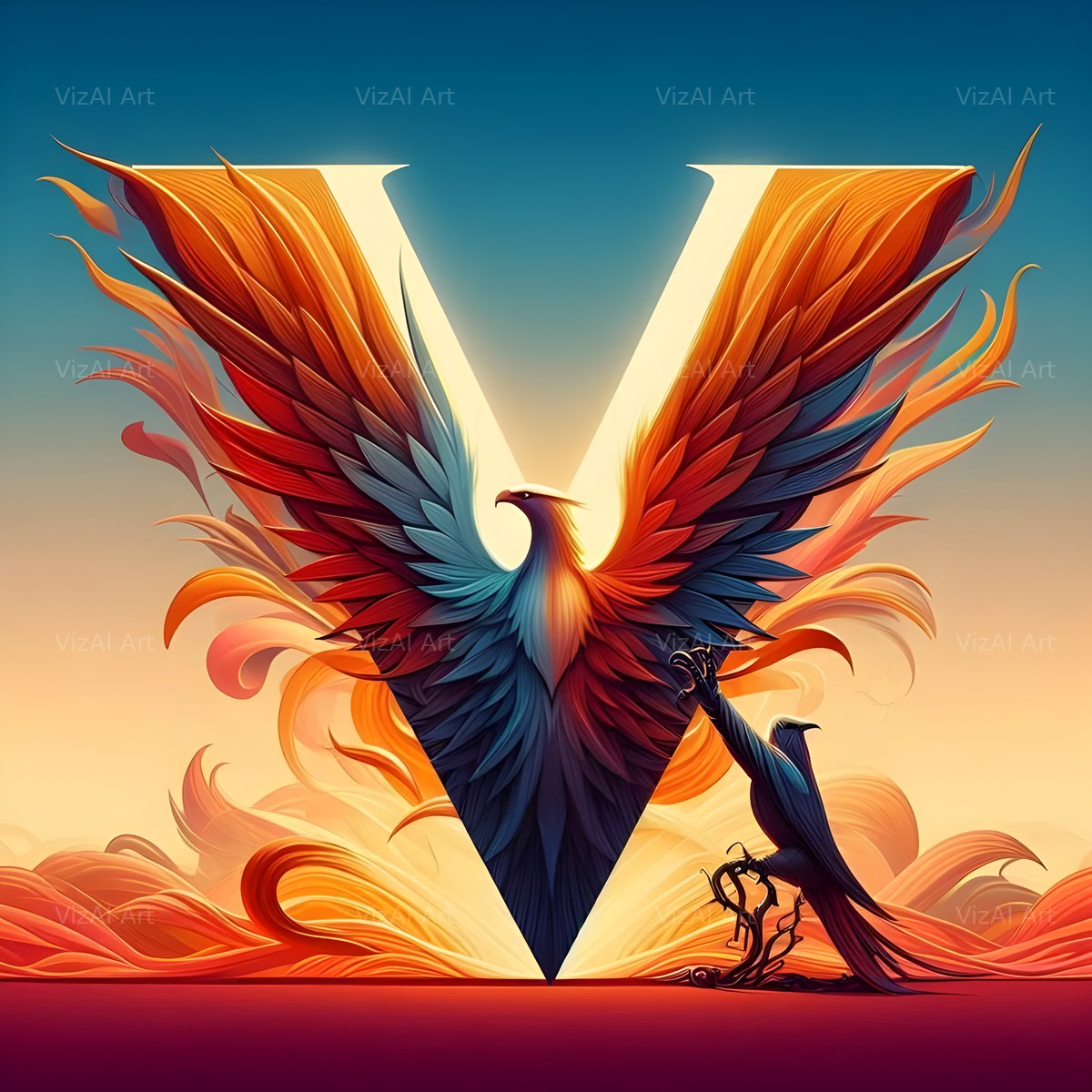 Phoenix alphabet letter V