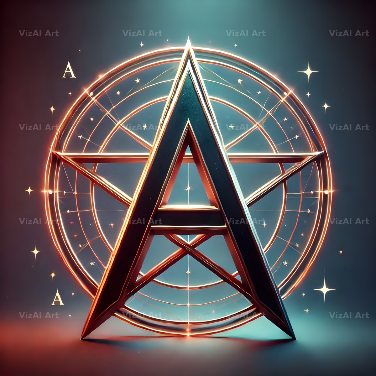 Pentagram alphabet letter A
