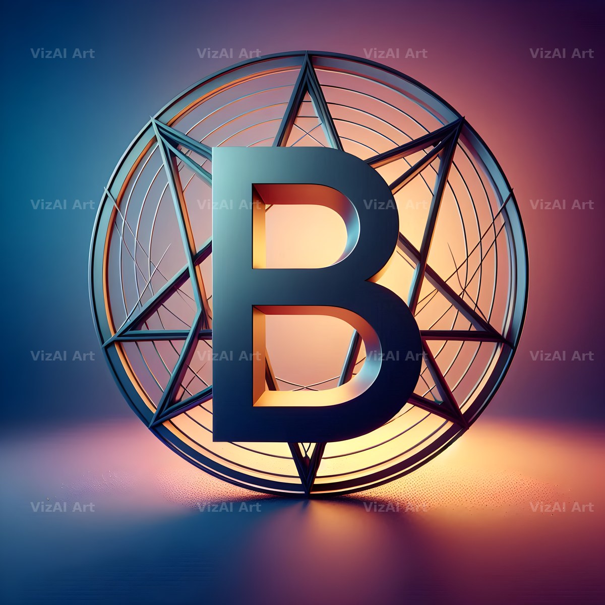 Pentagram alphabet letter B