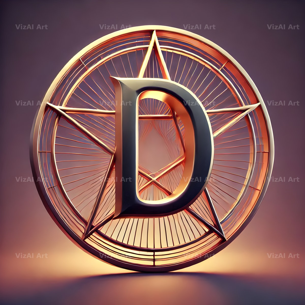 Pentagram alphabet letter D
